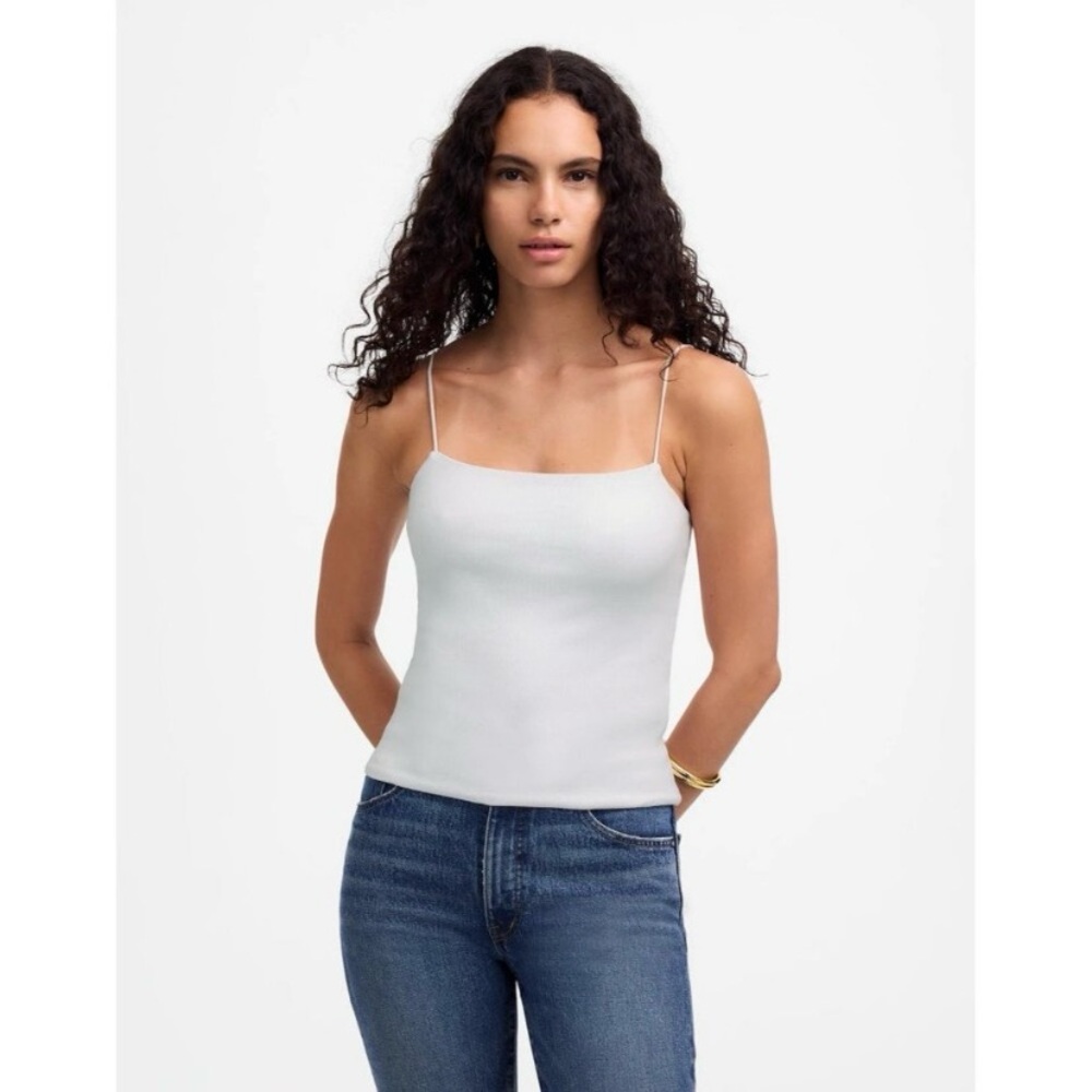 Madewell White Squareneck Tank Top Size Small NWT